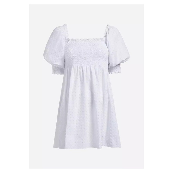 New! HILL HOUSE Swiss Dot Babydoll Mini Dress - Picture 13 of 13